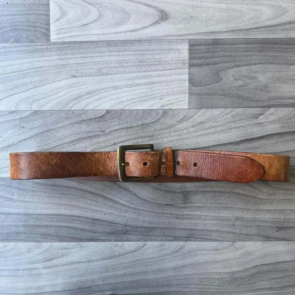 Levi's Vintage Distressed Brown Leather Belt Size 34
